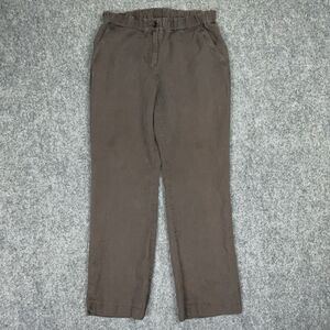 Eileen Fisher Pants Womens Size 4 Brown Linen Blend Straight  Casual